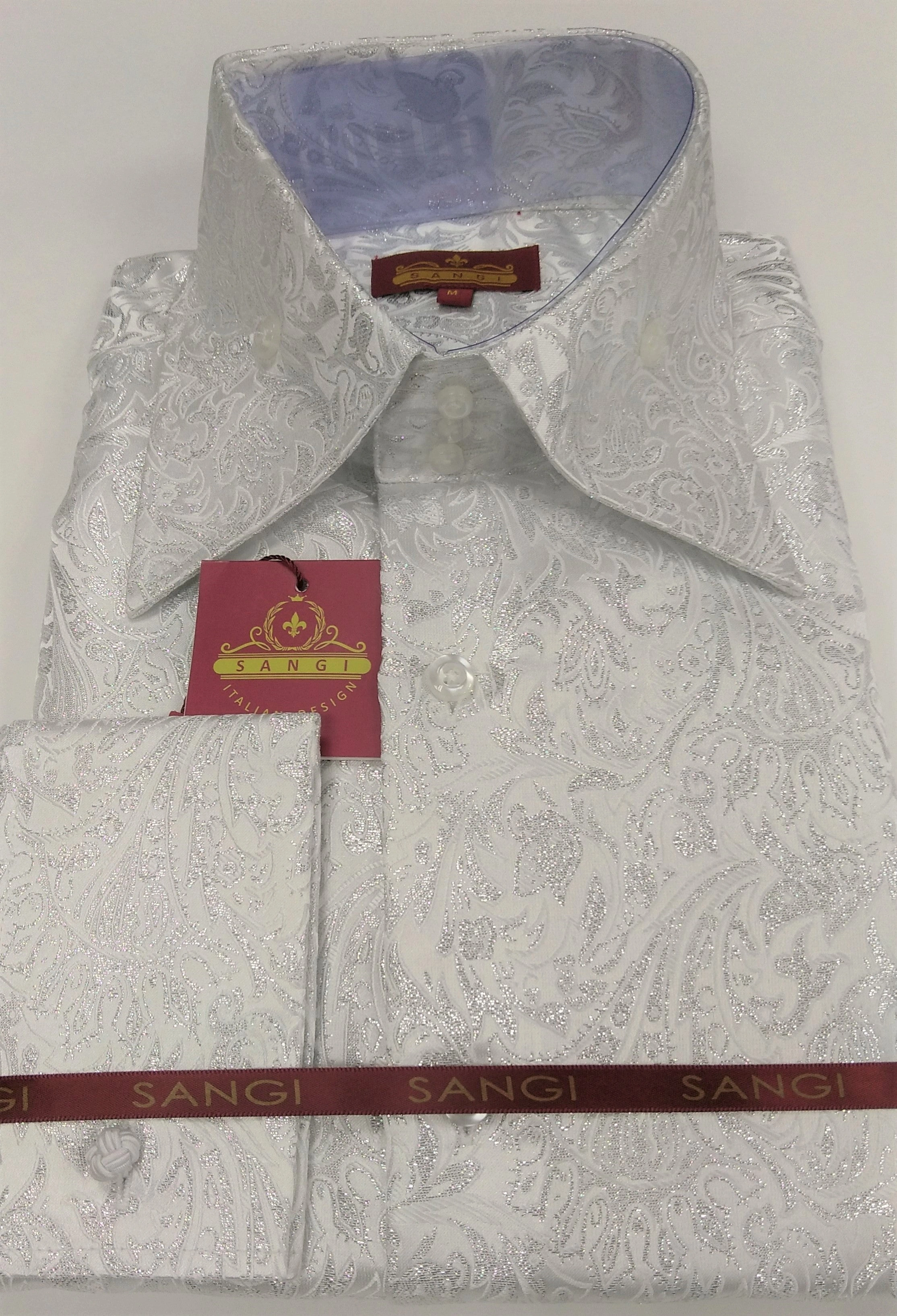 Sangi Milan Foil Paisley High Collar Shirt—Elevated Style. A Fresh Take. Get Yours Now.